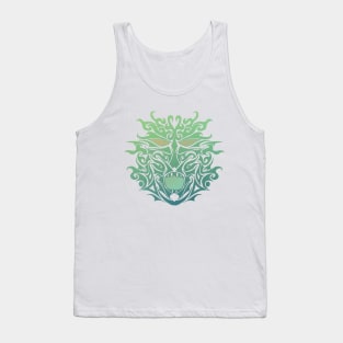 Green Tribal Tattoo Ghost Mask Tank Top